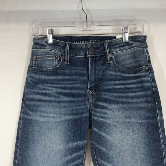 AMERICAN EAGLE - MEN'S 28 X 28 - BLUE ATHLETIC SKINNY AIRFLEX + DENIM JEANS - Picture 2 of 10